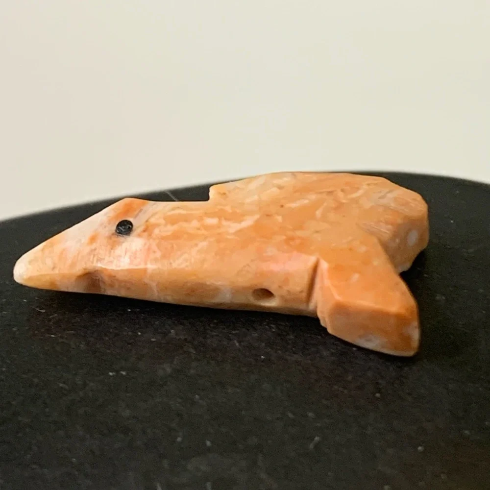 Vintage Native American Zuni Bird Fetish Bead Miniature Carved Stone Animal .9